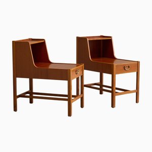 Comodini vintage in teak di David Rosén per Nordiska Kompaniet, Svezia, 1952, set di 2