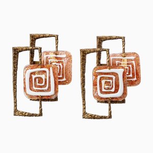 Sculptural Wall Lights by Angelo Brotto for Esperia, 1970s, Set of 2