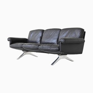 Model DS-31 Three-Seater Sofa in Black Leather from De Sede, 1970