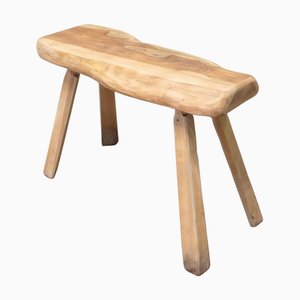 Rustic Stool in Yew Wood, 1970