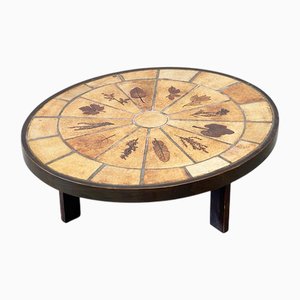 Oval Coffee Table by Roger Capron, 1970s