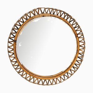 Mid-Century Modern Wall Mirror in Rattan and Bamboo by Franco Albini, 1960s