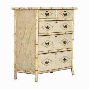 19th Century English Painted Bamboo Chest of Drawers, 1890s