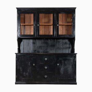 Large English Ebonised Pine Butler's Pantry Cabinet, 1890s