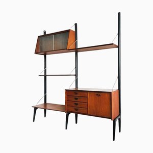 Mueble de pared danés Mid-Century moderno de Louis Van Teeffelen, años 50
