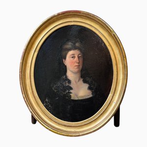 Porträt einer baskischen Dame, 1800er, Öl auf Leinwand, Gerahmt