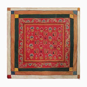 Quadratischer Vintage Wandteppich mit Vogelbildern