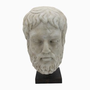 Head in Antique Style, 1800s, Carrara Marble