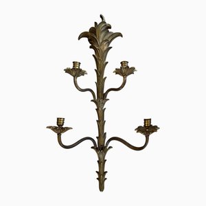 Large Gilt Bronze Wall Sconce with Four Lights, 1950s