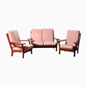 Mobilier de Salon GE320/GE330 en Teck par Hans J. Wegner pour Getama, Danemark, 1950s, Set de 3