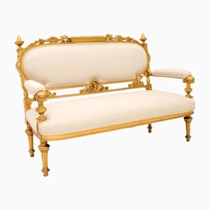 Swedish Empire Giltwood Settee, 1880s