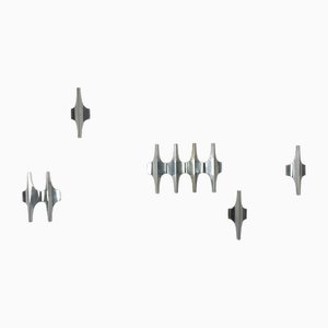 German Brutalist Wall Lights by Wilhelm Braun Feldweg for Doria, 1970s, Set of 5