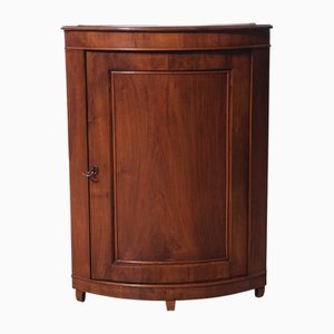 19th Century Louis Philippe Walnut Corner Cabinet, Italy, 1890s