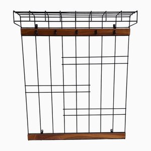 Vintage Wall Coat Rack with Black Wire Frame, 1970s