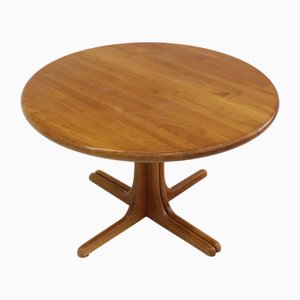 Vintage Danish Round Extendable Dining Table in Teak, 1960s
