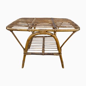 Tavolino da caffè in vimini nello stile di Franco Albini, Italia, anni '60