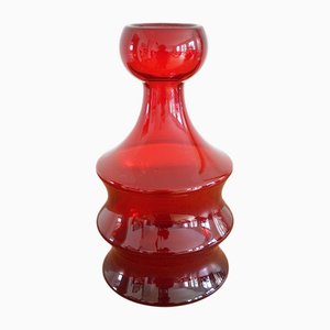 Jarrón de vidrio rojo de Cari Zalloni para WMF, años 60