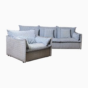 Italian Three-Seater Sofa with Armchair by Dema, 1970s, Set of 2