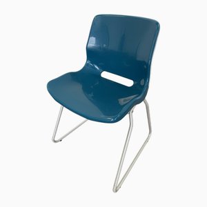 Sedia a slitta vintage blu di Ikea, 1990