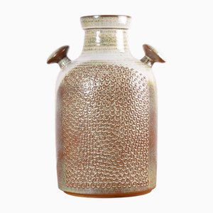 Large Brutalist Danish Brown Ceramic Floor Vase by Einar Johansen for Søholm, 1960s