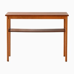 Table Basse Vintage Scandinave en Hêtre et Teck, 1950s