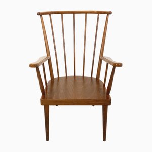 Vintage Eventail Armchair in Wood from Baumann, 1960s