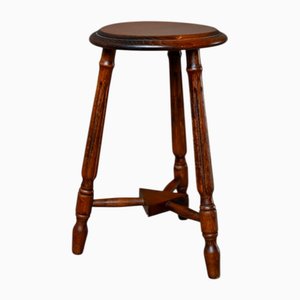 Brutalist Tripod Stool in Wood, 1940s