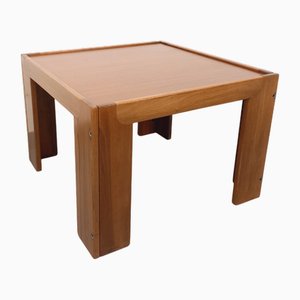 Vintage Italian Square Teak and Walnut Coffee Table by Afra and Tobia Scarpa for Cassina, 1960s