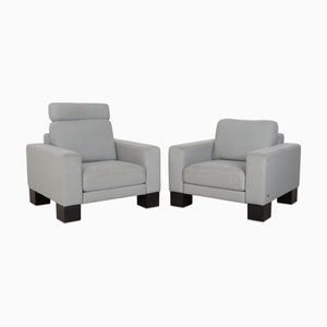 Fauteuils Ego en Tissu Bleu-Gris de Rolf Benz, Set de 2