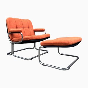 Set of Armchair and Ottoman from Pol International