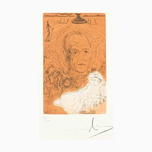 Salvador Dali, Homage to Konrad Adenauer, Lithograph, 1960s