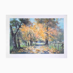 Carlo Cordua, Autumn Landscape, Lithograph, 1980s