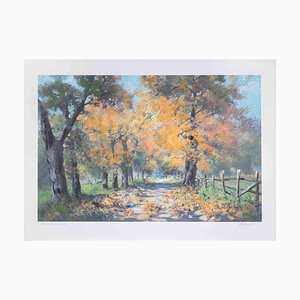 Carlo Cordua, Autumn Landscape, Lithograph, 1980s