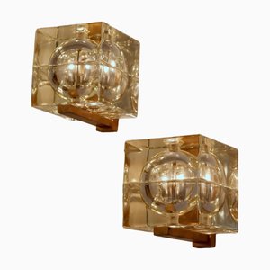 Cubosfera Wall Lights by Alessandro Mendini for Fidenza Vetraria, 1960s, Set of 2