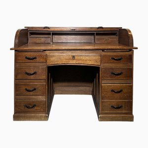 Antique Oak Roll-Top Desk