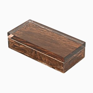 Dior Large Smoked Frozen Lucite Italian Decorative Jewelry Box, Italy 1970s by Christian Dior