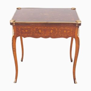 Antique French Inlaid Game Table, 1880s