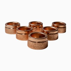 Mid-Century Stackable Egg Cups in Hammered Copper Metal, Germany, 1960s, Set of 6