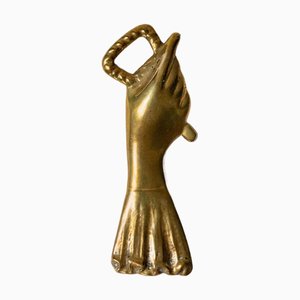 Vintage Brass Hand and Sleeve Bottle Opener from CEG, Italy, 1950s