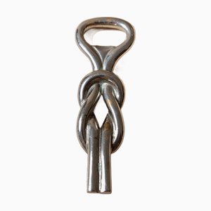 Large Silver-Plated Knot Bottle Opener, Italy, 1960s