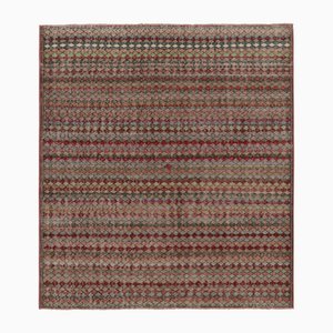 Vintage Teppich mit geometrischem polychromatischem Rautenmuster