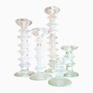 Portacandele Festivo in vetro di Timo Sarpaneva per Iittala, Finlandia, set di 5