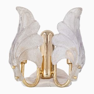 Mid-Century Graniglia Murano Glass Double-Leaf Wall Sconce, Italy, 1960s