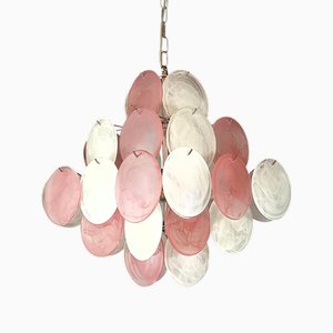 Lampadario quadrato vintage in vetro di Murano fatto a mano, 1981