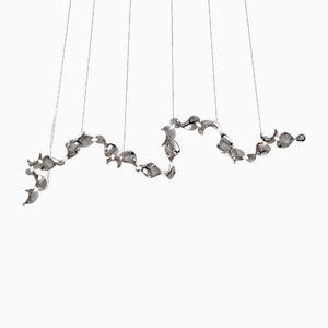 Dune 20 Curve Pendant Light with Polished Shades by Daniel Becker