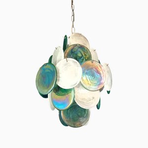 Lampadario vintage alabastro in vetro di Murano, 1968