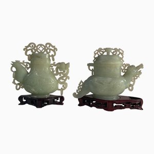 Vasi Potiche in giada, inizio XIX secolo, set di 2