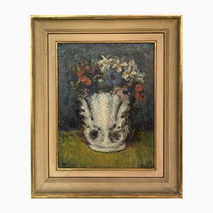 Ugo Galetti, Vaso di fiori, inizio XX secolo, Olio su tela, con cornice