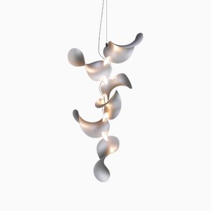 Dune 6 Vertical Cluster Light with Silver Anodized Shades by Daniel Becker