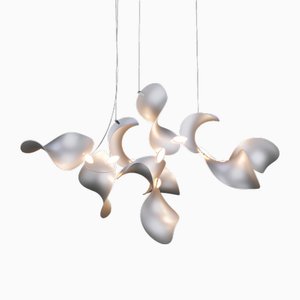 Dune 10 Cluster Pendant Light with Silver Anodized Shades by Daniel Becker
